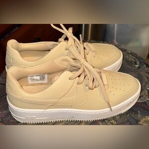 Women’s Beige & White Platform Nikes